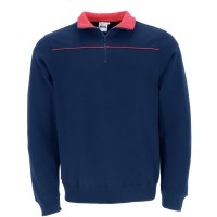 Felpa con mezza zip e disegno bicolore Valento