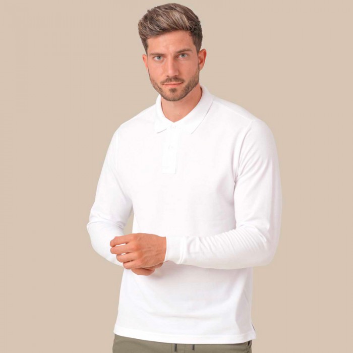 Polo piqué con maniche lunghe